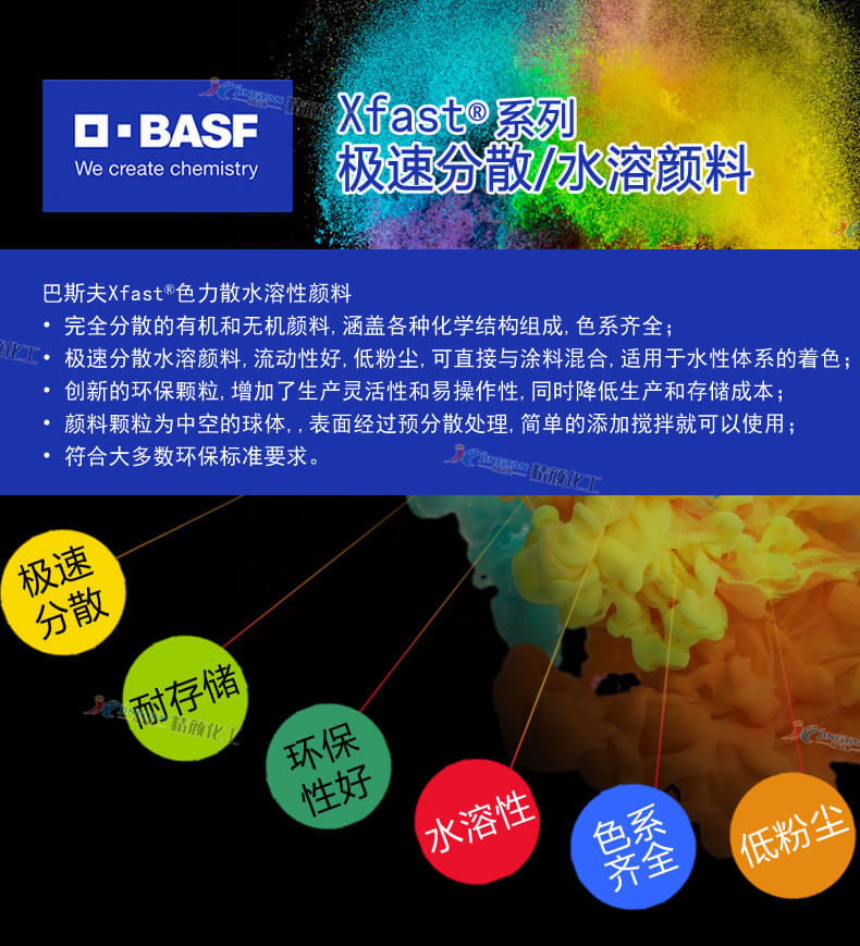 巴斯夫Xfast水溶性顏料優勢